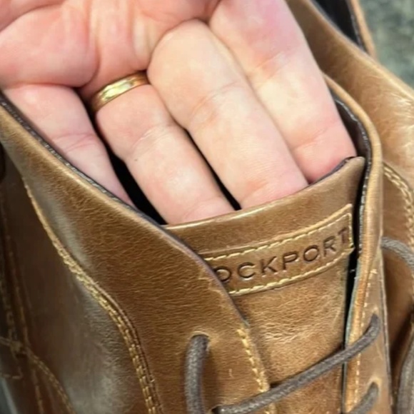 Rockport brown lather ankle boots size US 12 EU 46.5 - Picture 3 of 4